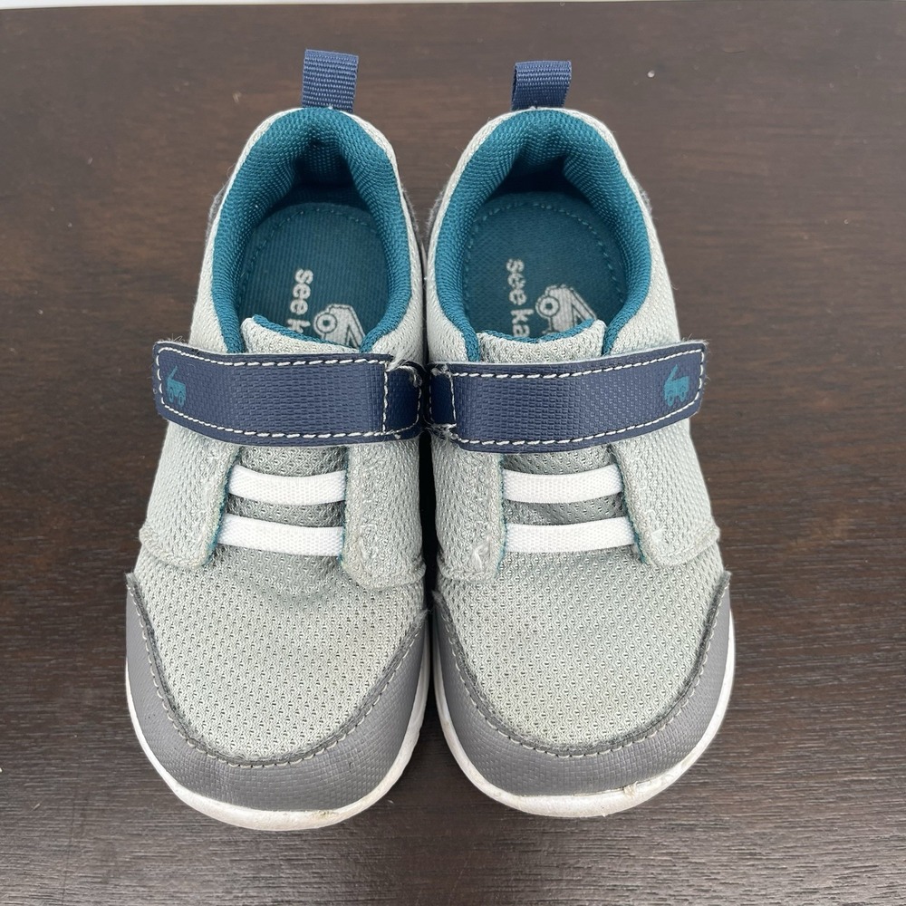 See Kai Run Boys Ryder II FlexiRun Sneaker Shoe Toddler Size 8 Gray Washable - Picture 2 of 7